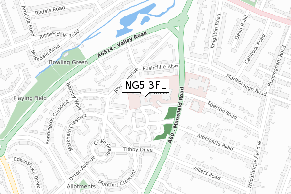 NG5 3FL map - large scale - OS Open Zoomstack (Ordnance Survey) NG5 3FL map - large scale - OS Open Zoomstack (Ordnance Survey)