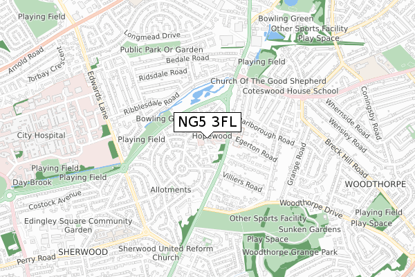 NG5 3FL map - small scale - OS Open Zoomstack (Ordnance Survey) NG5 3FL map - small scale - OS Open Zoomstack (Ordnance Survey)