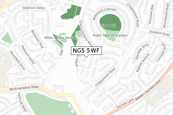 NG5 5WF map - large scale - OS Open Zoomstack (Ordnance Survey) NG5 5WF map - large scale - OS Open Zoomstack (Ordnance Survey)