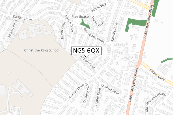 NG5 6QX map - large scale - OS Open Zoomstack (Ordnance Survey) NG5 6QX map - large scale - OS Open Zoomstack (Ordnance Survey)