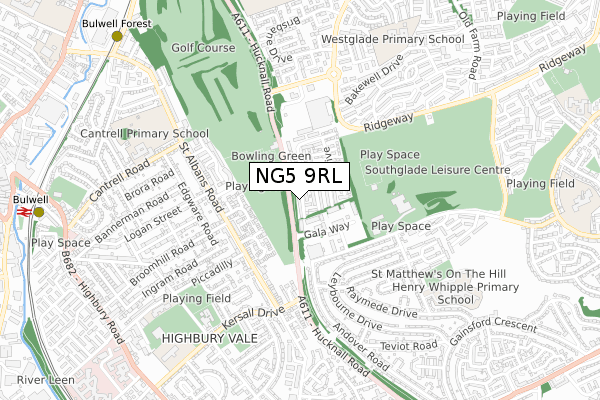 NG5 9RL map - small scale - OS Open Zoomstack (Ordnance Survey) NG5 9RL map - small scale - OS Open Zoomstack (Ordnance Survey)