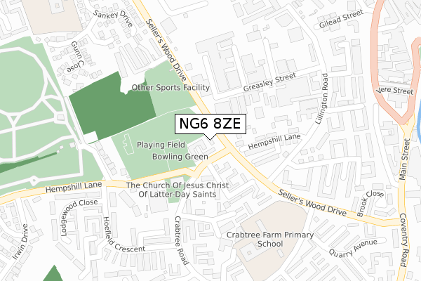 NG6 8ZE map - large scale - OS Open Zoomstack (Ordnance Survey)