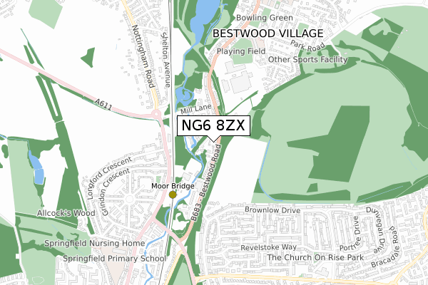 NG6 8ZX map - small scale - OS Open Zoomstack (Ordnance Survey) NG6 8ZX map - small scale - OS Open Zoomstack (Ordnance Survey)