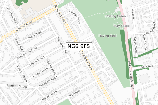 NG6 9FS map - large scale - OS Open Zoomstack (Ordnance Survey) NG6 9FS map - large scale - OS Open Zoomstack (Ordnance Survey)