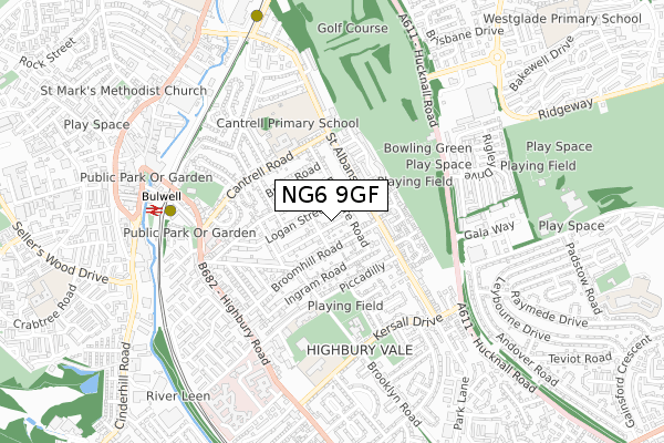 NG6 9GF map - small scale - OS Open Zoomstack (Ordnance Survey) NG6 9GF map - small scale - OS Open Zoomstack (Ordnance Survey)