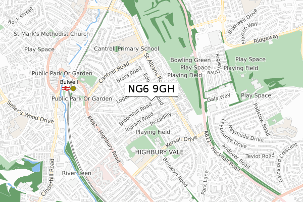 NG6 9GH map - small scale - OS Open Zoomstack (Ordnance Survey) NG6 9GH map - small scale - OS Open Zoomstack (Ordnance Survey)