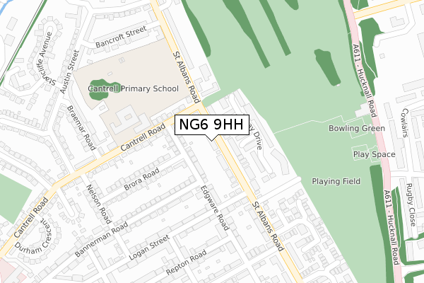 NG6 9HH map - large scale - OS Open Zoomstack (Ordnance Survey)