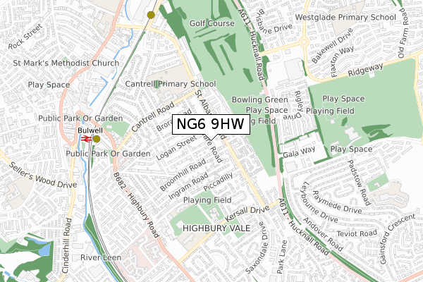 NG6 9HW map - small scale - OS Open Zoomstack (Ordnance Survey) NG6 9HW map - small scale - OS Open Zoomstack (Ordnance Survey)