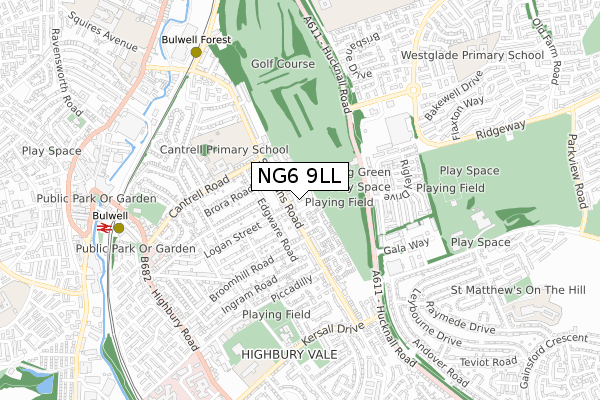 NG6 9LL map - small scale - OS Open Zoomstack (Ordnance Survey) NG6 9LL map - small scale - OS Open Zoomstack (Ordnance Survey)