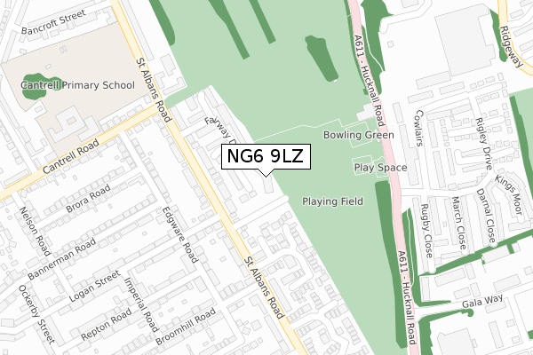 NG6 9LZ map - large scale - OS Open Zoomstack (Ordnance Survey) NG6 9LZ map - large scale - OS Open Zoomstack (Ordnance Survey)
