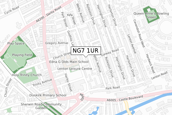 NG7 1UR map - large scale - OS Open Zoomstack (Ordnance Survey) NG7 1UR map - large scale - OS Open Zoomstack (Ordnance Survey)