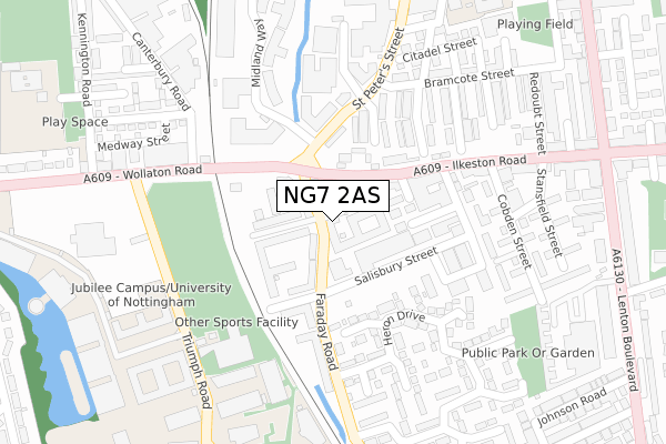 NG7 2AS map - large scale - OS Open Zoomstack (Ordnance Survey)