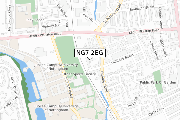 NG7 2EG map - large scale - OS Open Zoomstack (Ordnance Survey)