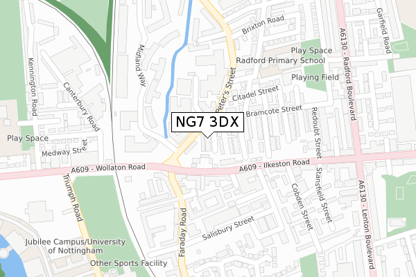 NG7 3DX map - large scale - OS Open Zoomstack (Ordnance Survey)