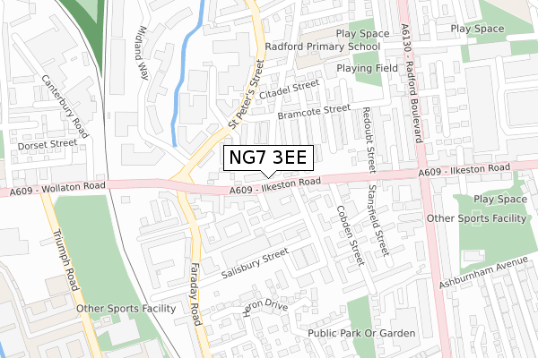 NG7 3EE map - large scale - OS Open Zoomstack (Ordnance Survey)