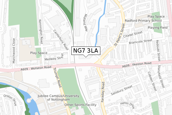 NG7 3LA map - large scale - OS Open Zoomstack (Ordnance Survey)