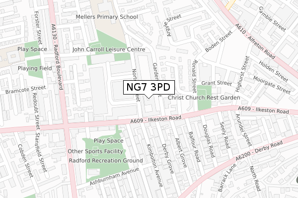 NG7 3PD map - large scale - OS Open Zoomstack (Ordnance Survey)