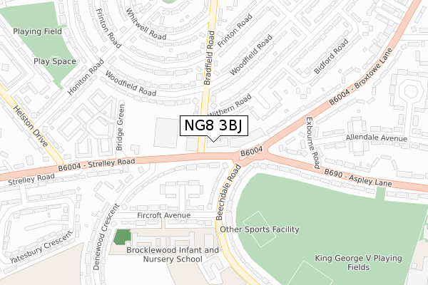 NG8 3BJ map - large scale - OS Open Zoomstack (Ordnance Survey)