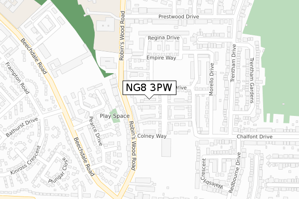 NG8 3PW map - large scale - OS Open Zoomstack (Ordnance Survey) NG8 3PW map - large scale - OS Open Zoomstack (Ordnance Survey)