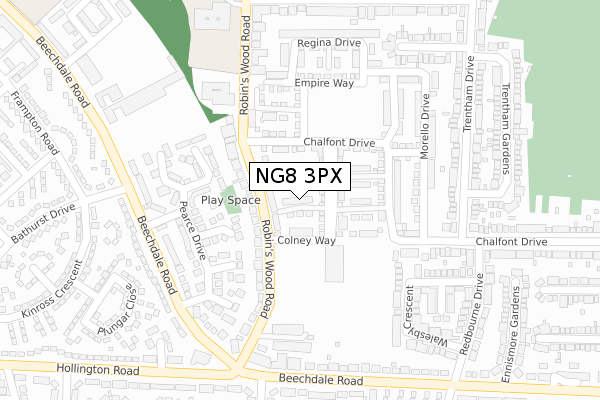 NG8 3PX map - large scale - OS Open Zoomstack (Ordnance Survey) NG8 3PX map - large scale - OS Open Zoomstack (Ordnance Survey)