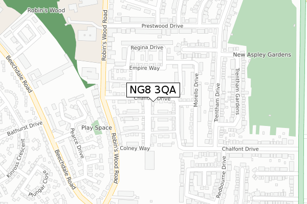 NG8 3QA map - large scale - OS Open Zoomstack (Ordnance Survey) NG8 3QA map - large scale - OS Open Zoomstack (Ordnance Survey)