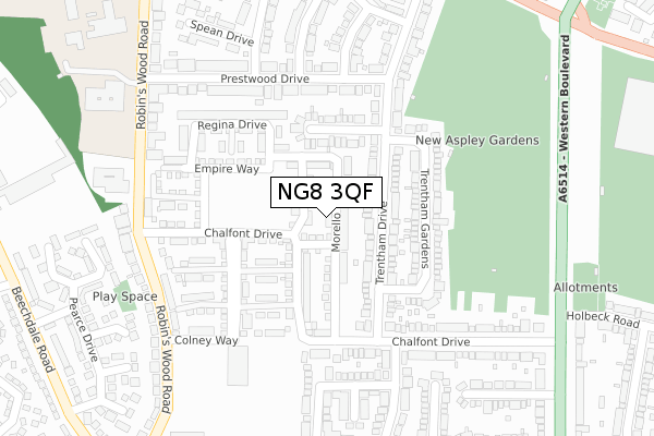 NG8 3QF map - large scale - OS Open Zoomstack (Ordnance Survey) NG8 3QF map - large scale - OS Open Zoomstack (Ordnance Survey)
