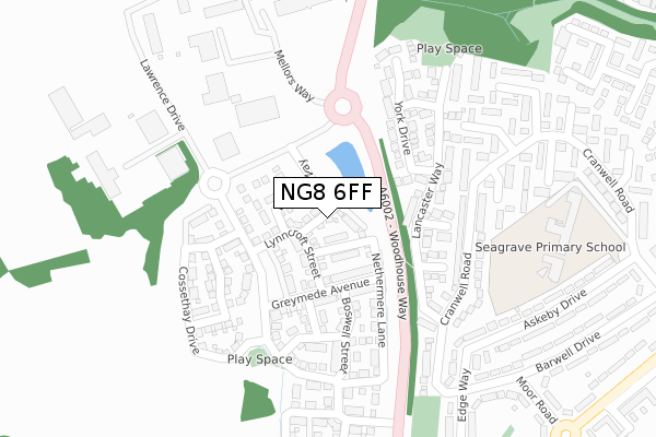 NG8 6FF map - large scale - OS Open Zoomstack (Ordnance Survey)