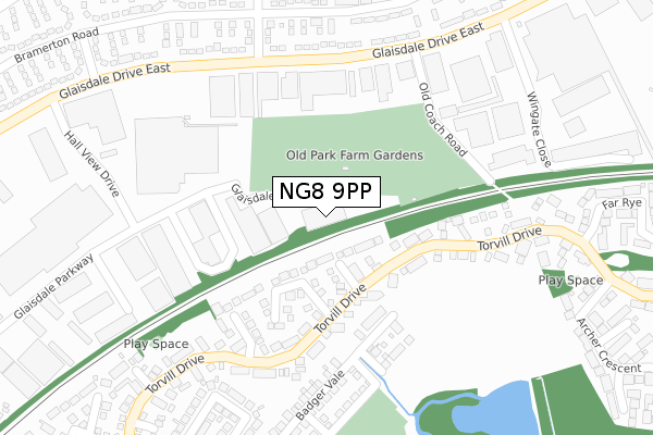 NG8 9PP map - large scale - OS Open Zoomstack (Ordnance Survey)