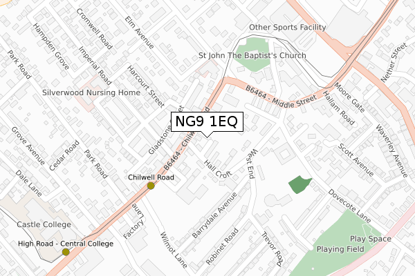 NG9 1EQ map - large scale - OS Open Zoomstack (Ordnance Survey) NG9 1EQ map - large scale - OS Open Zoomstack (Ordnance Survey)