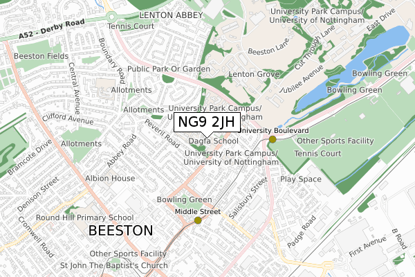 NG9 2JH map - small scale - OS Open Zoomstack (Ordnance Survey) NG9 2JH map - small scale - OS Open Zoomstack (Ordnance Survey)