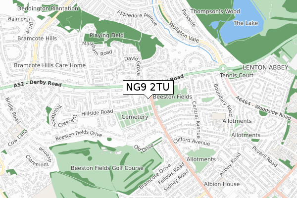 NG9 2TU map - small scale - OS Open Zoomstack (Ordnance Survey) NG9 2TU map - small scale - OS Open Zoomstack (Ordnance Survey)