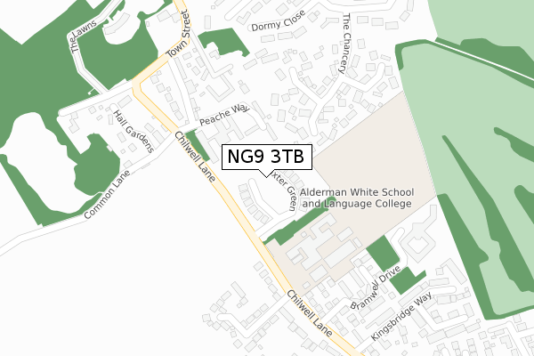 NG9 3TB map - large scale - OS Open Zoomstack (Ordnance Survey)