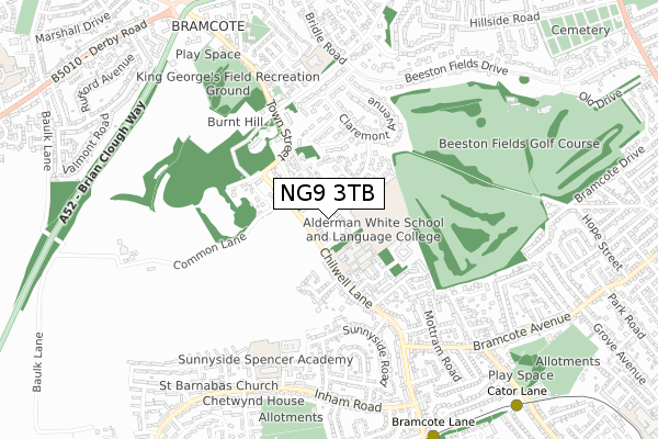 NG9 3TB map - small scale - OS Open Zoomstack (Ordnance Survey)