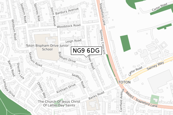 NG9 6DG map - large scale - OS Open Zoomstack (Ordnance Survey)