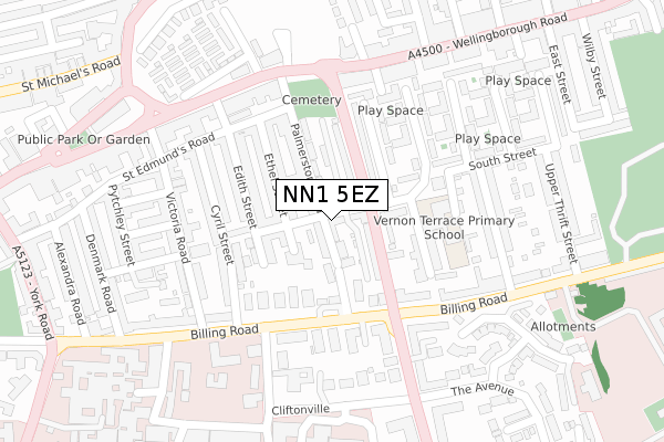 NN1 5EZ map - large scale - OS Open Zoomstack (Ordnance Survey)