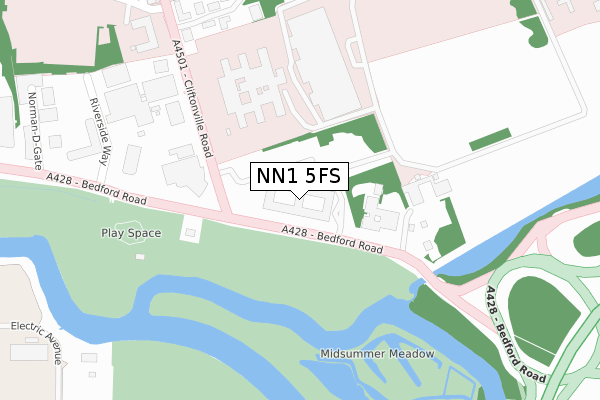 NN1 5FS map - large scale - OS Open Zoomstack (Ordnance Survey)
