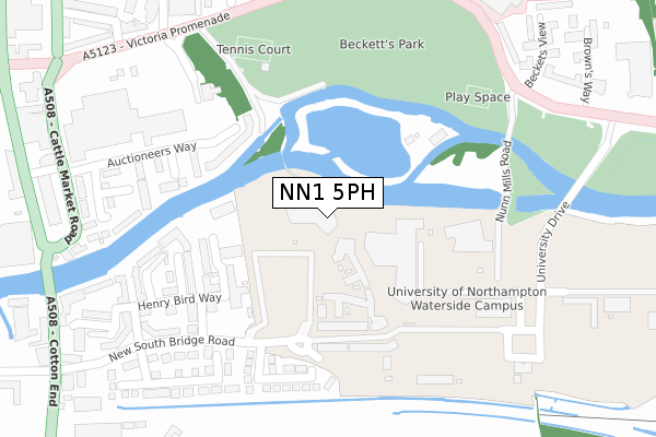 NN1 5PH map - large scale - OS Open Zoomstack (Ordnance Survey)