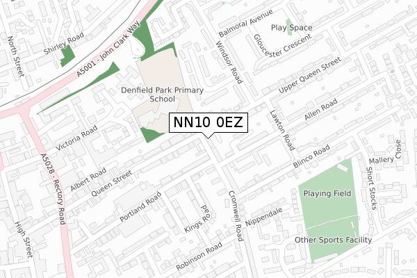 NN10 0EZ map - large scale - OS Open Zoomstack (Ordnance Survey)