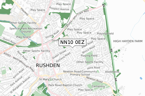 NN10 0EZ map - small scale - OS Open Zoomstack (Ordnance Survey)