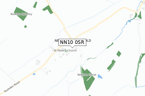 NN10 0SR map - small scale - OS Open Zoomstack (Ordnance Survey)