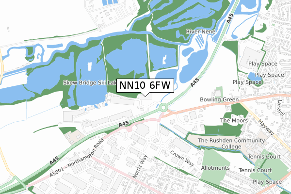 NN10 6FW map - small scale - OS Open Zoomstack (Ordnance Survey)