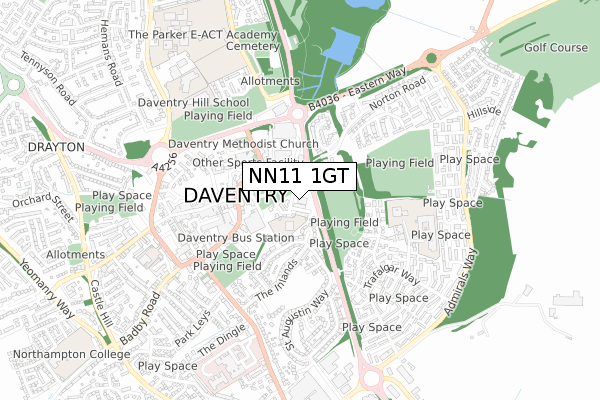 NN11 1GT map - small scale - OS Open Zoomstack (Ordnance Survey) NN11 1GT map - small scale - OS Open Zoomstack (Ordnance Survey)