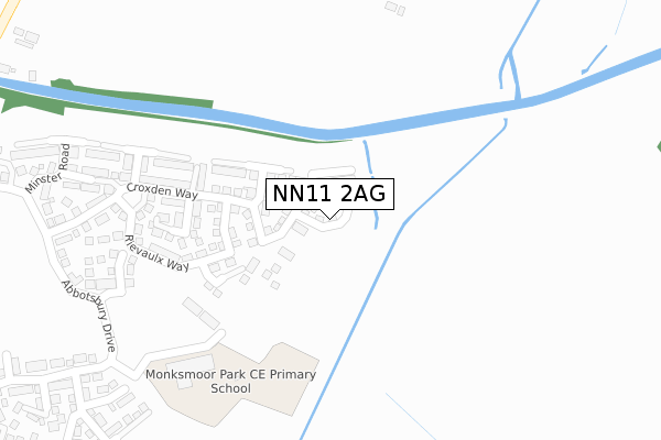 NN11 2AG map - large scale - OS Open Zoomstack (Ordnance Survey)