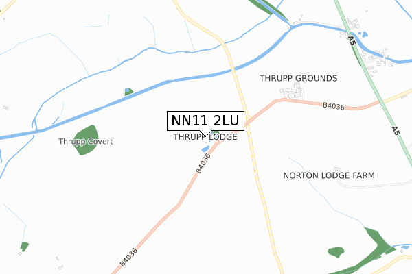 NN11 2LU map - small scale - OS Open Zoomstack (Ordnance Survey)