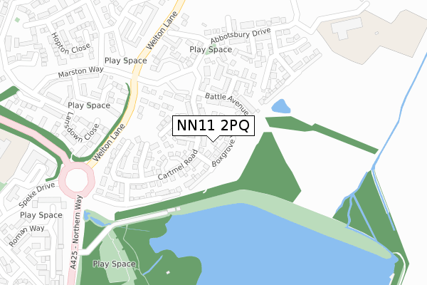 NN11 2PQ map - large scale - OS Open Zoomstack (Ordnance Survey)