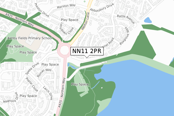 NN11 2PR map - large scale - OS Open Zoomstack (Ordnance Survey)