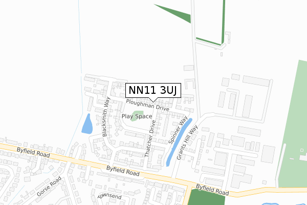 NN11 3UJ map - large scale - OS Open Zoomstack (Ordnance Survey)