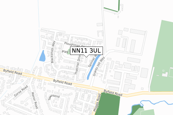NN11 3UL map - large scale - OS Open Zoomstack (Ordnance Survey)