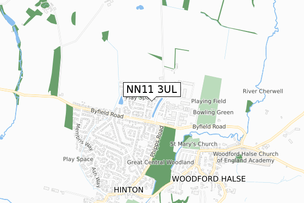 NN11 3UL map - small scale - OS Open Zoomstack (Ordnance Survey)