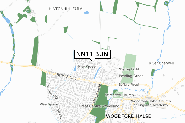 NN11 3UN map - small scale - OS Open Zoomstack (Ordnance Survey)